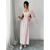 Ensemble tailleur élégant deux pièces en tweed automnal et jupe à détails en dentelle, directement de l'usine, personnalisable avec marque privée, haute qualité