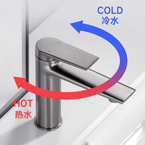 Grifo monomando para lavabo, de cobre, montado en encimera, con válvula de cerámica, de lujo, para agua fría y caliente, para el hogar, baño y hotel. - Product Image 1