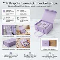 Ensemble d'emballages de luxe sur mesure pour soins de la peau, couleur violette, avec poignée portable, fermeture magnétique, boîte rigide pliable