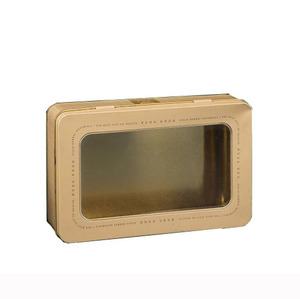 Hộp Thiếc Kim Loại Hình Chữ Nhật Với Nắp Đậy PET/PVC Cửa Sổ Bản Lề Rõ Ràng - Product Image 2