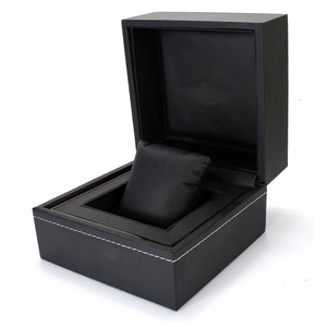 Wholesale New Premium <b>Black</b> Watch Storage <b>Box</b> PU Leather Single Watch Display <b>Box</b> Portable Watch <b>Box</b> with Pillow - Product Image 2