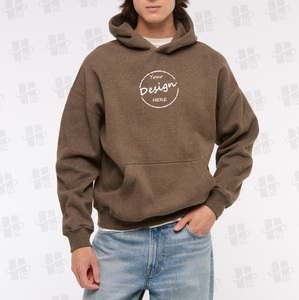 <span class=keywords><strong>Felpa</strong></span> con Cappuccio Personalizzata in Cotone e Poliestere 450 GSM, Stampa all'Ingrosso, <span class=keywords><strong>Felpa</strong></span> <span class=keywords><strong>Marrone</strong></span> con Cappuccio per <span class=keywords><strong>Uomo</strong></span> - Product Image 6