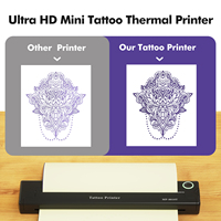 Imprimante de tatouage pratique de taille A4 en stock dans la fabrication de téléphone sans fil Document Mini imprimante thermique de tatouage Imprimante A4 portable