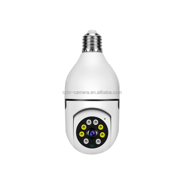 Two-Way Audio AI Human Detection Message Alarm Push 360 Degree Free Rotation Security Bulb Wifi IP Camera V380 Pro Mobile App