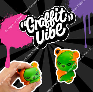 Juguete de Peluche de Oso Colorido de Estilo Novedoso, Serie de Arte Graffiti, de Compresión Lenta, Regalo para Niños - Product Image 3