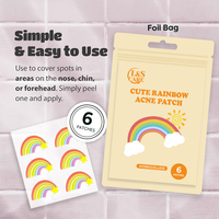 20 Patchs Hydrocolloïdes Arc-en-ciel Colorés pour l'Acné et les Boutons, Forme Cœur 14mm, Sans Cruauté Animale, pour Tous Types de Peau