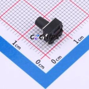 TS-1095C-A9B3-D2 Tactile Switch Bent Lead Through Hole-3P,6x6mm Single Pole Single Throw Round Button 2.5N Right Angle Insert - Product Image 2
