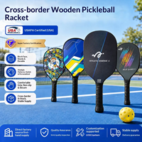 Ensemble de pickleball avec 2 raquettes et 2 balles, kit de raquettes de pickleball en bois de peuplier pour enfants, entraînement débutant, livraison directe d'usine