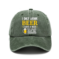 Gorra de Béisbol Retro de Algodón Lavado Estampada para Hombre, Estilo Vintage, de Comercio Exterior, ¡Gran Venta!