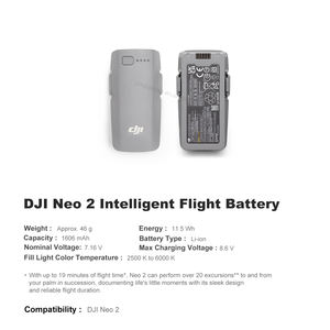 Neo 2ドローンバッテリーアクセサリ充電式1606mAhインテリジェントフライトLiPoセルRCクアッドコプターUav部品DJI Neo 2用 - Product Image 3