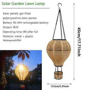 Lanterne solaire suspendue en forme de ballon, design en osier artisanal, démontable, pour décoration extérieure de <span class=keywords><strong>jardin</strong></span>, cour et fête - Product Image 6