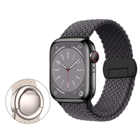 Bracelet tissé en nylon élastique à boucle unique avec boucle magnétique circulaire pour Apple Watch Series 10 9 SE Ultra Band 49mm 46mm 42mm