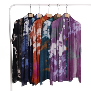 Nouveau style imprimé, hijab tie-dye de haute qualité, long foulard coloré pour <span class=keywords><strong>femme</strong></span>, châle doux, écharpes musulmanes légères, couvre-chefs d'été - Product Image 5