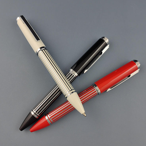 Bolígrafo de punta redonda de alta gama con diseño de cuadros lacados, pulido, novedoso, regalo ejecutivo, con línea blanca, bolígrafo de metal Baoer. - Product Image 4