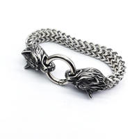 Bracelet pour homme de style sophistiqué en acier inoxydable plaqué or 18 carats, inaltérable, tendance et imposant, pour cadeaux chrétiens