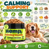 Friandises à mâcher apaisantes pour chiens avec mélange botanique de chanvre saveur bacon, pour la relaxation, le soutien anti-stress et le bien-être quotidien, 30 unités