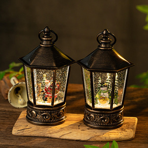 Boîte à musique de Noël, boule de cristal, lampe à vent, ornements, cadeau de vacances, accessoires, Père Noël, bonhomme de neige, enfants, résine - Product Image 2