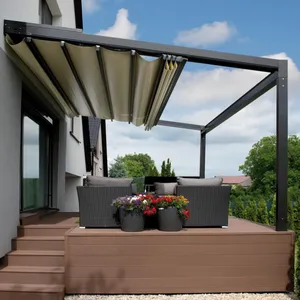 Pergola extérieure, Patio, toit, balcon autoportant, auvent automatique rétractable motorisé en aluminium personnalisé