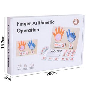 Juguetes Educativos de Madera para Contar y Aprender Aritmética, Juego de Matemáticas con los Dedos, Números del 1 al 10 con Tarjetas de Suma y Resta - Product Image 6