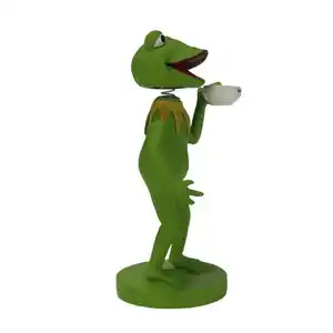 Harz Handwerk Solar betriebene Garten Ornamente mit Frosch Sukkulente Home Decoration