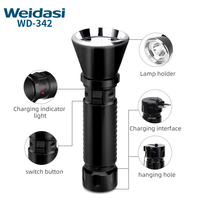 Lampe torche portable rechargeable étanche Weidasi avec affichage électronique en plastique, puissante lampe torche LED longue portée