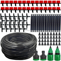 Sistem Irigasi Tetes Mikro Portabel 5M-20M Penyiraman Otomatis dengan Kit Penyiraman Kabut Dripper yang Dapat Disesuaikan Selang Taman