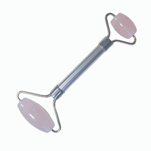 Rouleau de massage facial à double tête en alliage de zinc et quartz rose, outil de massage pour le soin de la peau - Product Image 3