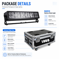 Projecteur LED professionnel 24x12W RGBWA UV 6-en-1 sur batterie, sans fil DMX, pour scène, DJ, éclairage de spectacle en direct, mariage et fête