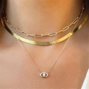 Collar CANNER de Plata de Ley 925 con Perla Clásica y Ojo de Diablo, Joyería Brillante con Circonitas, Collar de Oro de 18k para Mujer - Product Image 5