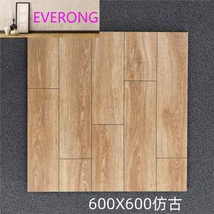 Carreaux de céramique antidérapants effet bois mat 60x60cm, couleur bois, pour sols intérieurs, salons, chambres, style antique - Product Image 2