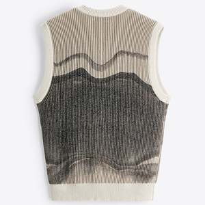 Biểu Tượng Tùy Chỉnh OEM & ODM Người Đàn Ông In Mô Hình Áo Len Vest Áo Thun Không Tay Đan Top Vest Áo Len Cho Nam Giới - Product Image 5
