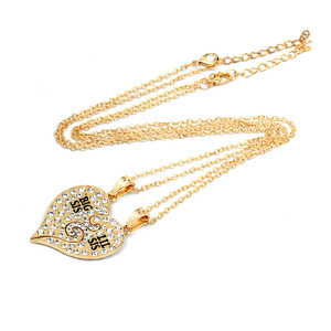 ZRM <strong>2</strong> Pcs/Set Classic Crystal Heart-Shaped Big Little <strong>Sister</strong> <strong>Necklace</strong> <strong>for</strong> <strong>Sisters</strong> Best Friends Forever Gold Silver Charm Jewelry - Product Image 2