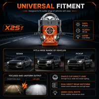 VAHID X2S 160W Projecteur Laser Bi-LED 6000K Phare de Voiture Universel à Faisceau Haut et Bas pour Rénovation et Amélioration de l'Éclairage Automobile