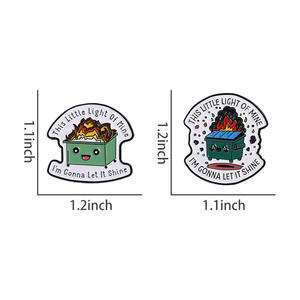 Esta pequeña luz mía, voy a dejar que brille, Pin esmaltado, cubo de basura ecológico, broches de llamas, insignia de solapa, regalo de joyería - Product Image 3