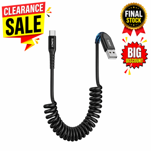 Cable de Datos USB C Retráctil de Nailon Trenzado SUNGUY de 18W, Cable de Carga Rápida para Teléfono Móvil, Banco de Energía para Automóvil - Product Image 1