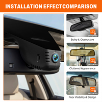 Caméra embarquée 4K dissimulée Podofo pour BMW Série 3/4/M3/M4 2020-2024, DVR de voiture WiFi Plug & Play, vision nocturne, enregistrement en boucle, capteur G, OEM