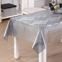 Nappe en PVC translucide décorative argentée RNPT, imperméable et résistante à l'huile, pour table de banquet