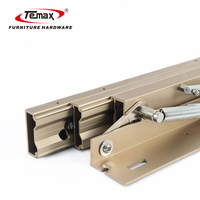 Glissières de table à manger extensibles et relevables Temax DB5004T en aluminium à bord invisible, fermeture douce, accessoire de mobilier