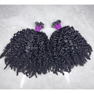 Mới đến chất lượng tốt nhất afro kinky tóc con người tip phẳng phần mở rộng tóc cambodian con người Trinh Nguyên kinky xoăn tóc k lời khuyên - Product Image 3