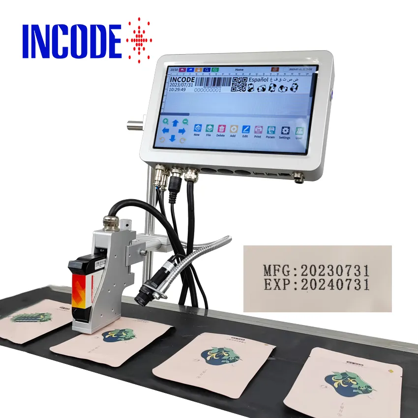 INCODE 공장 가격 자동 전기 금속 필름 가방 플라스틱 병 판지 상자에 대한 코딩 mrp 날짜 인쇄 기계