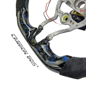 Volante de Fibra de Carbono Forjado Azul con LED y Alcántara para Hyundai Elantra <span class=keywords><strong>N</strong></span> I30 <span class=keywords><strong>I20</strong></span> 2019 2020 2021 2022 <span class=keywords><strong>2023</strong></span> 2024 2025 - Product Image 4