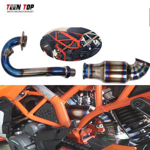 Tuyau d'échappement en alliage de titane tuyau de liaison d'échappement <span class=keywords><strong>pour</strong></span> <span class=keywords><strong>KTM</strong></span> Duke250 <span class=keywords><strong>KTM</strong></span> Duke390 RC390 système d'échappement de moto taille de Stock 2017 + - Product Image 6