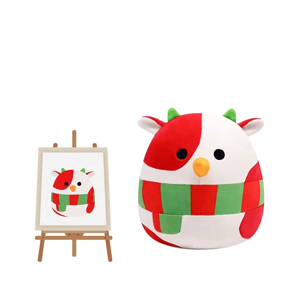 CPC Custom Cartoon Rainbow Unicorn Snowman Elk Santa Claus Christmas tree Christmas Plush Toys Plush pillow