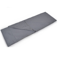 Doublure de sac de couchage confortable en Poly-pongé brossé avec fermeture éclair et poche d'oreiller, drap de Camping et de voyage léger