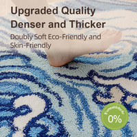 Tapis de chevet pour enfants en soie de lait de qualité supérieure, motif abstrait, extra épais, adapté aux animaux domestiques, écologique, durable et confortable, petit tapis pour