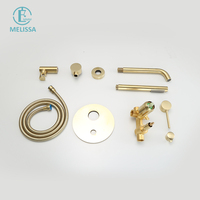Dji Melissa — ensemble douche murale, salle de bain en laiton brossé or robinet cascade bain chaud et froid, mitigeurs de douche
