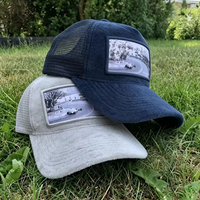 Casquette Trucker 5 Panneaux en Toile Personnalisée de Haute Qualité, Tendance et Sportive, avec Patch Appliqué à Motif Lettres, Réglable, en Velours, pour l'Extérieur