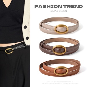 <span class=keywords><strong>Ceinture</strong></span> fine pour <span class=keywords><strong>femme</strong></span> en cuir de vache véritable avec <span class=keywords><strong>boucle</strong></span> ardillon en alliage <span class=keywords><strong>sans</strong></span> trous pour jeans et pantalons décontractés, Dropshipping transfrontalier - Product Image 2