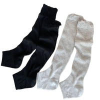 Chaussettes fines rayées style ballet, respirantes, sans couture, anti-UV, au-dessus du genou, amincissantes, en dentelle, à bouche bouffante, pour l'été