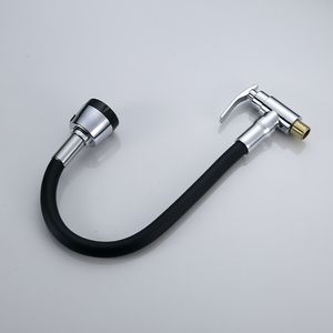 Grifo de Cocina Moderno de Pared, Diseño de Tubo Negro Cromado, Monomando, Cuerpo de Zinc, Torneira De Cozinha - Product Image 4